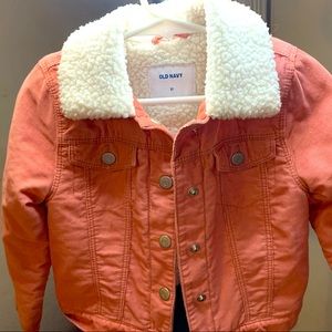3T Pink Corduroy Jacket w/ white Sherpa Collar
